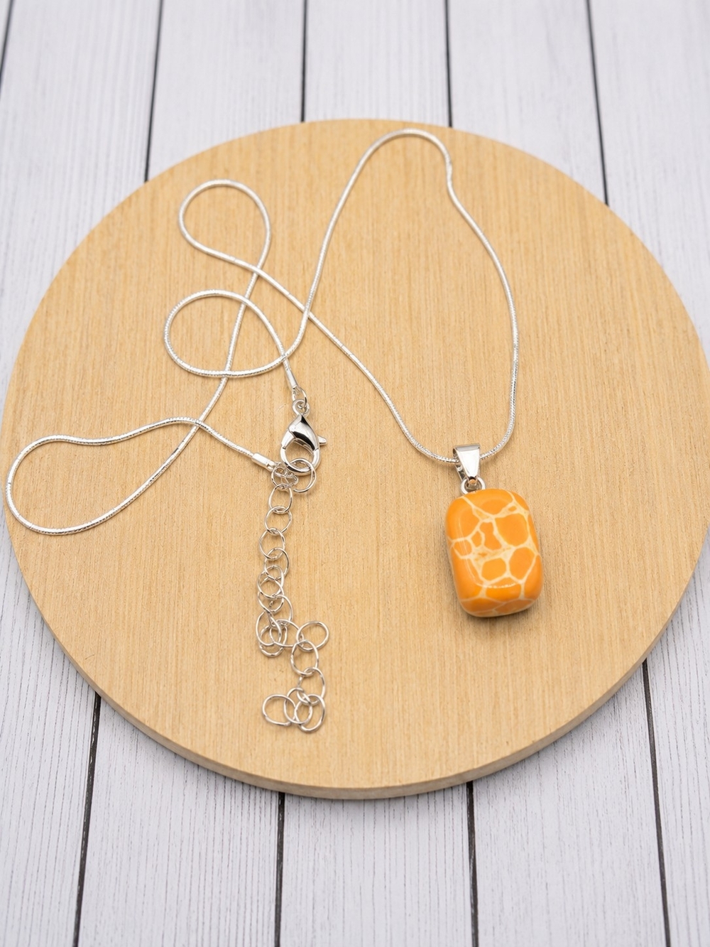 Orange Stone Pendant Necklace - Women Jewelry